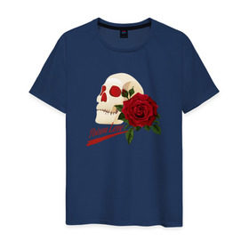 Мужская футболка хлопок с принтом Poison Love в Тюмени, 100% хлопок | прямой крой, круглый вырез горловины, длина до линии бедер, слегка спущенное плечо. | Тематика изображения на принте: death | готика | готичная | любовь | роза | череп | эмо | яд