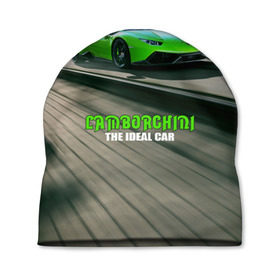 Шапка 3D с принтом Lamborghini в Тюмени, 100% полиэстер | универсальный размер, печать по всей поверхности изделия | car | green | huracan | lamborghini | novitec | speed | spyder | supercar | torado | авто | автомобиль | машина