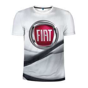 Мужская футболка 3D спортивная с принтом FIAT в Тюмени, 100% полиэстер с улучшенными характеристиками | приталенный силуэт, круглая горловина, широкие плечи, сужается к линии бедра | fiat | авто | автомобиль | водитель | машина | тачка | фиат