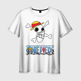 Мужская футболка 3D с принтом One piece в Тюмени, 100% полиэфир | прямой крой, круглый вырез горловины, длина до линии бедер | ван пис