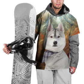 Накидка на куртку 3D с принтом Хаски в Тюмени, 100% полиэстер |  | Тематика изображения на принте: маламут | песик | собака | собаки | собачка | хаски