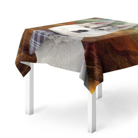 Скатерть 3D с принтом Хаски в Тюмени, 100% полиэстер (ткань не мнется и не растягивается) | Размер: 150*150 см | Тематика изображения на принте: маламут | песик | собака | собаки | собачка | хаски