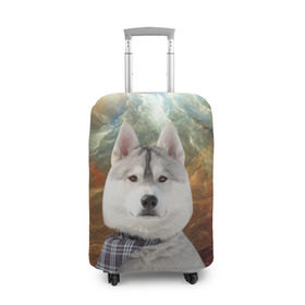 Чехол для чемодана 3D с принтом Хаски в Тюмени, 86% полиэфир, 14% спандекс | двустороннее нанесение принта, прорези для ручек и колес | маламут | песик | собака | собаки | собачка | хаски