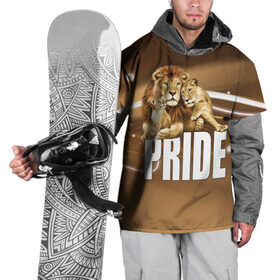 Накидка на куртку 3D с принтом Pride в Тюмени, 100% полиэстер |  | Тематика изображения на принте: lion | голова животного | кот | кошка | лев | хищник | царь | цвет