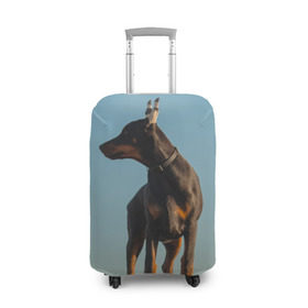 Чехол для чемодана 3D с принтом Доберман в Тюмени, 86% полиэфир, 14% спандекс | двустороннее нанесение принта, прорези для ручек и колес | доберман | доберманы | пес | песик | псы | собака | собаки