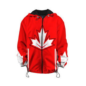 Детская куртка 3D с принтом Сборная Канады по хоккею 2016 в Тюмени, 100% полиэстер | застежка — молния, подол и капюшон оформлены резинкой с фиксаторами, по бокам — два кармана без застежек, один потайной карман на груди, плотность верхнего слоя — 90 г/м2; плотность флисового подклада — 260 г/м2 | Тематика изображения на принте: world cup hockey | брент бёрс | вратарь | дрю даути | защитник | канада | клюшка | кубок мира | нападающий | петерс билл | сanada | сборная канады | сидни патрик кросби | хоккей | хоккейная форма | шайба