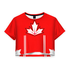 Женская футболка 3D укороченная с принтом Канада Хоккей Кросби в Тюмени, 100% полиэстер | круглая горловина, длина футболки до линии талии, рукава с отворотами | world cup hockey | брент бёрс | вратарь | дрю даути | защитник | канада | клюшка | кубок мира | нападающий | петерс билл | сanada | сборная канады | сидни патрик кросби | хоккей | хоккейная форма | шайба