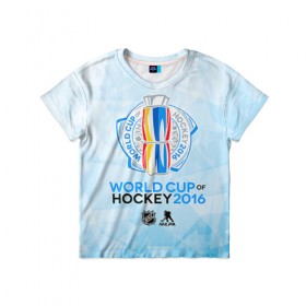 Детская футболка 3D с принтом Кубок мира по хоккею 2016 в Тюмени, 100% гипоаллергенный полиэфир | прямой крой, круглый вырез горловины, длина до линии бедер, чуть спущенное плечо, ткань немного тянется | 