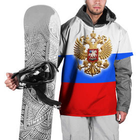Накидка на куртку 3D с принтом Триколор в Тюмени, 100% полиэстер |  | russia | российская федерация | россия | рф