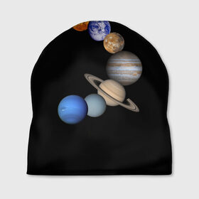 Шапка 3D с принтом Парад планет в Тюмени, 100% полиэстер | универсальный размер, печать по всей поверхности изделия | звёзды | космическое пространство | космос | планета | созвездие