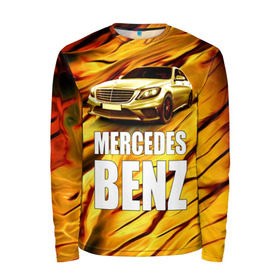 Мужской лонгслив 3D с принтом Mercedes Benz в Тюмени, 100% полиэстер | длинные рукава, круглый вырез горловины, полуприлегающий силуэт | benz | mercedes | авто | автомобиль | водитель | машина | мерседес бенц | тачка