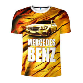 Мужская футболка 3D спортивная с принтом Mercedes Benz в Тюмени, 100% полиэстер с улучшенными характеристиками | приталенный силуэт, круглая горловина, широкие плечи, сужается к линии бедра | benz | mercedes | авто | автомобиль | водитель | машина | мерседес бенц | тачка