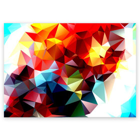 Поздравительная открытка с принтом Polygon в Тюмени, 100% бумага | плотность бумаги 280 г/м2, матовая, на обратной стороне линовка и место для марки
 | геометрия | полигоны | разноцветный | яркий