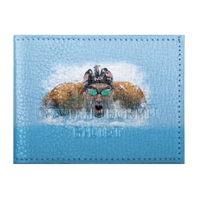 Обложка для студенческого билета с принтом swimmer в Тюмени, натуральная кожа | Размер: 11*8 см; Печать на всей внешней стороне | Тематика изображения на принте: пловец