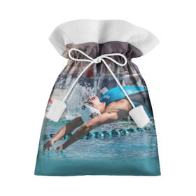 Подарочный 3D мешок с принтом Пловец в Тюмени, 100% полиэстер | Размер: 29*39 см | Тематика изображения на принте: swimmer