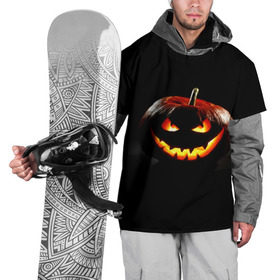 Накидка на куртку 3D с принтом Хитрая тыква в Тюмени, 100% полиэстер |  | halloween | в идеи подарков в хеллоуин | тыквы | хеллоиун | хэллоуин | хэлоуин