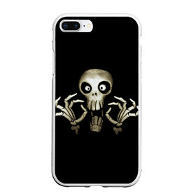 Чехол для iPhone 7Plus/8 Plus матовый с принтом Скeлетик в Тюмени, Силикон | Область печати: задняя сторона чехла, без боковых панелей | bones | halloween | skull в идеи подарков в хеллоуин | скелет | скелеты | хеллоиун | хэллоуин | хэлоуин | череп | черепа
