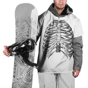 Накидка на куртку 3D с принтом Ребра в Тюмени, 100% полиэстер |  | Тематика изображения на принте: bones | halloween | skull | скелет | скелеты | хеллоиун | хэллоуин | хэлоуин | череп | черепа