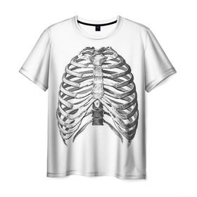 Мужская футболка 3D с принтом Ребра в Тюмени, 100% полиэфир | прямой крой, круглый вырез горловины, длина до линии бедер | bones | halloween | skull | скелет | скелеты | хеллоиун | хэллоуин | хэлоуин | череп | черепа