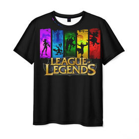 Мужская футболка 3D с принтом LOL Heroes 2 в Тюмени, 100% полиэфир | прямой крой, круглый вырез горловины, длина до линии бедер | Тематика изображения на принте: l.o.l | league of legends | игры | лига легенд | лол