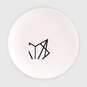 Тарелка 3D с принтом Лиса геометрия в Тюмени, фарфор | диаметр - 210 мм
диаметр для нанесения принта - 120 мм | геометрия | лиса | стиль | треугольники