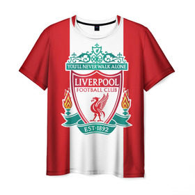 Мужская футболка 3D с принтом Liverpool FC в Тюмени, 100% полиэфир | прямой крой, круглый вырез горловины, длина до линии бедер | англия | клуб | ливерпуль | фк | футбол | футбольный