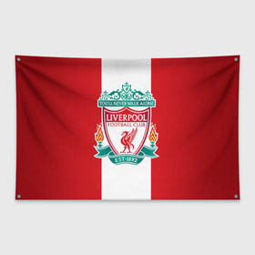 Флаг-баннер с принтом Liverpool FC в Тюмени, 100% полиэстер | размер 67 х 109 см, плотность ткани — 95 г/м2; по краям флага есть четыре люверса для крепления | англия | клуб | ливерпуль | фк | футбол | футбольный