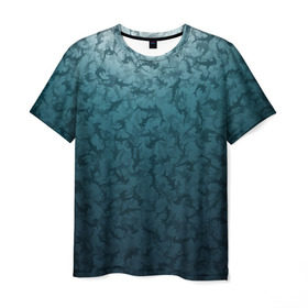 Мужская футболка 3D с принтом Акулы-молоты в Тюмени, 100% полиэфир | прямой крой, круглый вырез горловины, длина до линии бедер | Тематика изображения на принте: камуфляж | море | океан | рыба
