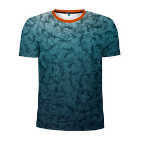 Мужская футболка 3D спортивная с принтом Акулы-молоты в Тюмени, 100% полиэстер с улучшенными характеристиками | приталенный силуэт, круглая горловина, широкие плечи, сужается к линии бедра | камуфляж | море | океан | рыба