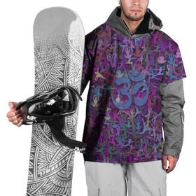 Накидка на куртку 3D с принтом Йога в Тюмени, 100% полиэстер |  | Тематика изображения на принте: ёга | индия | ом | птлатес | спорт | фитнес