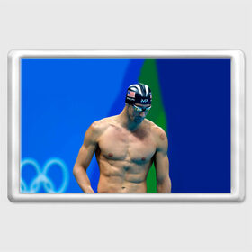 Магнит 45*70 с принтом Michael Phelps в Тюмени, Пластик | Размер: 78*52 мм; Размер печати: 70*45 | бассейн | пловец | чемпион. фелепс