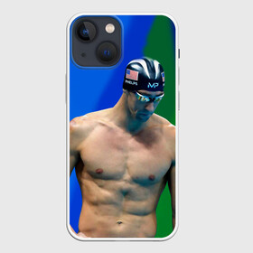 Чехол для iPhone 13 mini с принтом Michael Phelps в Тюмени,  |  | бассейн | пловец | чемпион. фелепс