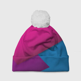 Шапка 3D c помпоном с принтом Аbstract в Тюмени, 100% полиэстер | универсальный размер, печать по всей поверхности изделия | abstract | colorful | colors | geometry | rainbow | shapes | абстрактные