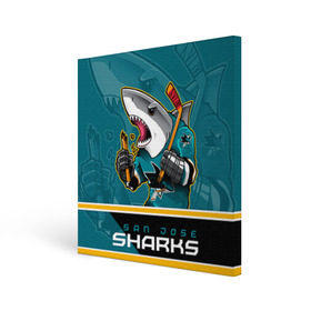 Холст квадратный с принтом San Jose Sharks в Тюмени, 100% ПВХ |  | nhl | san jose sharks | sharks | stanley cup | кубок стенли | кубок стэнли | нхл | сан хосе | сан хосе шаркс | хоккей | хоккейный клуб | шаркс