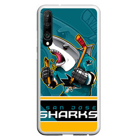 Чехол для Honor P30 с принтом San Jose Sharks в Тюмени, Силикон | Область печати: задняя сторона чехла, без боковых панелей | nhl | san jose sharks | sharks | stanley cup | кубок стенли | кубок стэнли | нхл | сан хосе | сан хосе шаркс | хоккей | хоккейный клуб | шаркс