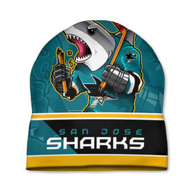Шапка 3D с принтом San Jose Sharks в Тюмени, 100% полиэстер | универсальный размер, печать по всей поверхности изделия | nhl | san jose sharks | sharks | stanley cup | кубок стенли | кубок стэнли | нхл | сан хосе | сан хосе шаркс | хоккей | хоккейный клуб | шаркс