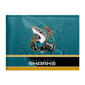 Обложка для студенческого билета с принтом San Jose Sharks в Тюмени, натуральная кожа | Размер: 11*8 см; Печать на всей внешней стороне | nhl | san jose sharks | sharks | stanley cup | кубок стенли | кубок стэнли | нхл | сан хосе | сан хосе шаркс | хоккей | хоккейный клуб | шаркс
