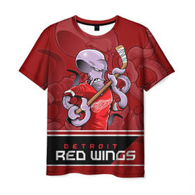 Мужская футболка 3D с принтом Detroit Red Wings в Тюмени, 100% полиэфир | прямой крой, круглый вырез горловины, длина до линии бедер | detroit red wings | nhl | stanley cup | детройд | детройт ред уингз | кубок стенли | кубок стэнли | марченко | нхл | хоккей | хоккейный клуб