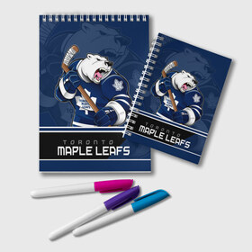 Блокнот с принтом Toronto Maple Leafs в Тюмени, 100% бумага | 48 листов, плотность листов — 60 г/м2, плотность картонной обложки — 250 г/м2. Листы скреплены удобной пружинной спиралью. Цвет линий — светло-серый
 | Тематика изображения на принте: nhl | stanley cup | toronto maple leafs | валиев | кубок стенли | кубок стэнли | мэпл лифс | нхл | сошников | торонто | торонто мейпл лифс | хоккей | хоккейный клуб
