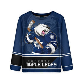 Детский лонгслив 3D с принтом Toronto Maple Leafs в Тюмени, 100% полиэстер | длинные рукава, круглый вырез горловины, полуприлегающий силуэт
 | nhl | stanley cup | toronto maple leafs | валиев | кубок стенли | кубок стэнли | мэпл лифс | нхл | сошников | торонто | торонто мейпл лифс | хоккей | хоккейный клуб