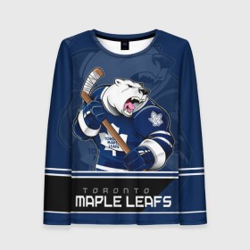 Женский лонгслив 3D с принтом Toronto Maple Leafs в Тюмени, 100% полиэстер | длинные рукава, круглый вырез горловины, полуприлегающий силуэт | nhl | stanley cup | toronto maple leafs | валиев | кубок стенли | кубок стэнли | мэпл лифс | нхл | сошников | торонто | торонто мейпл лифс | хоккей | хоккейный клуб