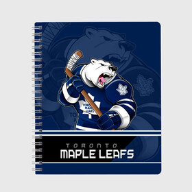 Тетрадь с принтом Toronto Maple Leafs в Тюмени, 100% бумага | 48 листов, плотность листов — 60 г/м2, плотность картонной обложки — 250 г/м2. Листы скреплены сбоку удобной пружинной спиралью. Уголки страниц и обложки скругленные. Цвет линий — светло-серый
 | nhl | stanley cup | toronto maple leafs | валиев | кубок стенли | кубок стэнли | мэпл лифс | нхл | сошников | торонто | торонто мейпл лифс | хоккей | хоккейный клуб