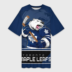 Платье-футболка 3D с принтом Toronto Maple Leafs в Тюмени,  |  | nhl | stanley cup | toronto maple leafs | валиев | кубок стенли | кубок стэнли | мэпл лифс | нхл | сошников | торонто | торонто мейпл лифс | хоккей | хоккейный клуб