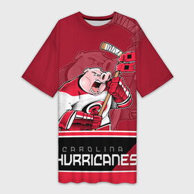 Платье-футболка 3D с принтом Carolina Hurricanes в Тюмени,  |  | Тематика изображения на принте: carolina hurricanes | nhl | stanley cup | каролина | каролина харрикейнз | кубок стенли | кубок стэнли | нхл | хоккей | хоккейный клуб | хурикэйнс