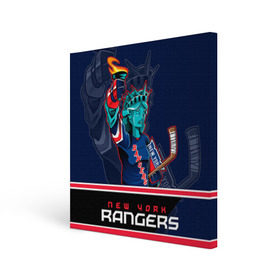 Холст квадратный с принтом New York Rangers в Тюмени, 100% ПВХ |  | new york rangers | nhl | stanley cup | кубок стенли | кубок стэнли | нхл | нью йорк рейнджерс | нью йорк рейнджеры | рейнджеры | хоккей | хоккейный клуб