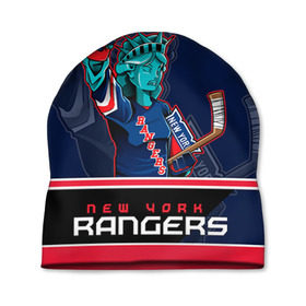 Шапка 3D с принтом New York Rangers в Тюмени, 100% полиэстер | универсальный размер, печать по всей поверхности изделия | new york rangers | nhl | stanley cup | кубок стенли | кубок стэнли | нхл | нью йорк рейнджерс | нью йорк рейнджеры | рейнджеры | хоккей | хоккейный клуб