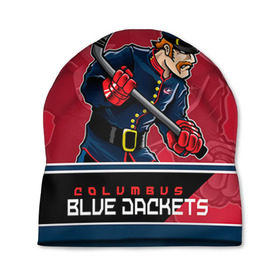 Шапка 3D с принтом Columbus Blue Jackets в Тюмени, 100% полиэстер | универсальный размер, печать по всей поверхности изделия | Тематика изображения на принте: columbus | columbus blue jackets | nhl | stanley cup | бобровский | коламбус | коламбус блю джекетс | кубок стенли | кубок стэнли | нхл | хоккей | хоккейный клуб