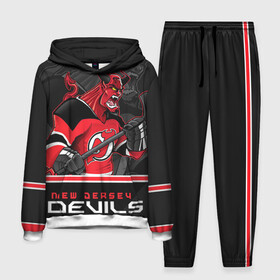 Мужской костюм 3D (с толстовкой) с принтом New Jersey Devils в Тюмени,  |  | Тематика изображения на принте: new jersey devils | nhl | stanley cup | дъяволы нью джерси | калинин | кубок стенли | кубок стэнли | нхл | нью джерси девилз | хоккей | хоккейный клуб
