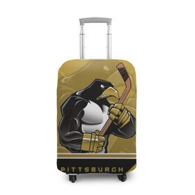 Чехол для чемодана 3D с принтом Pittsburgh Penguins в Тюмени, 86% полиэфир, 14% спандекс | двустороннее нанесение принта, прорези для ручек и колес | nhl | pittsburgh penguins | stanley cup | кросби | кубок стенли | кубок стэнли | малкин | нхл | пингвинс | питтсбург пингвинз | сидни кросби | хоккей | хоккейный клуб