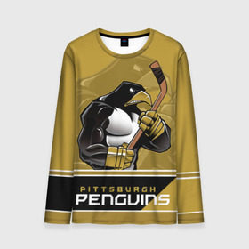 Мужской лонгслив 3D с принтом Pittsburgh Penguins в Тюмени, 100% полиэстер | длинные рукава, круглый вырез горловины, полуприлегающий силуэт | Тематика изображения на принте: nhl | pittsburgh penguins | stanley cup | кросби | кубок стенли | кубок стэнли | малкин | нхл | пингвинс | питтсбург пингвинз | сидни кросби | хоккей | хоккейный клуб